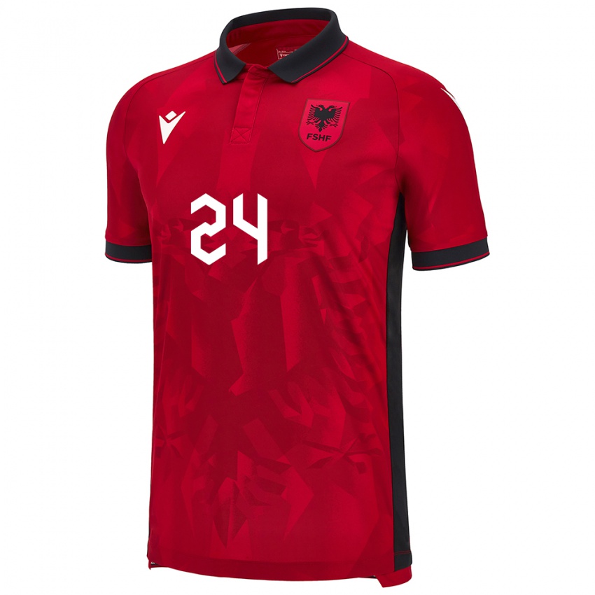 Gyermek Albania Marash Kumbulla #24 Piros Hazai Jersey 24-26 Mez Póló Ing