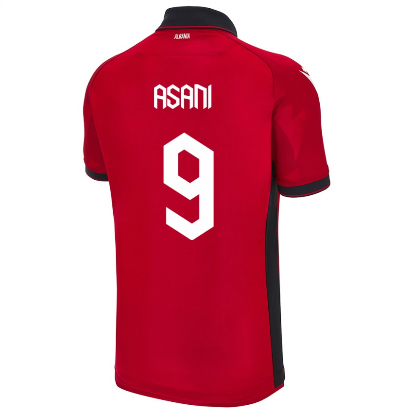 Gyermek Albania Jasir Asani #9 Piros Hazai Jersey 24-26 Mez Póló Ing