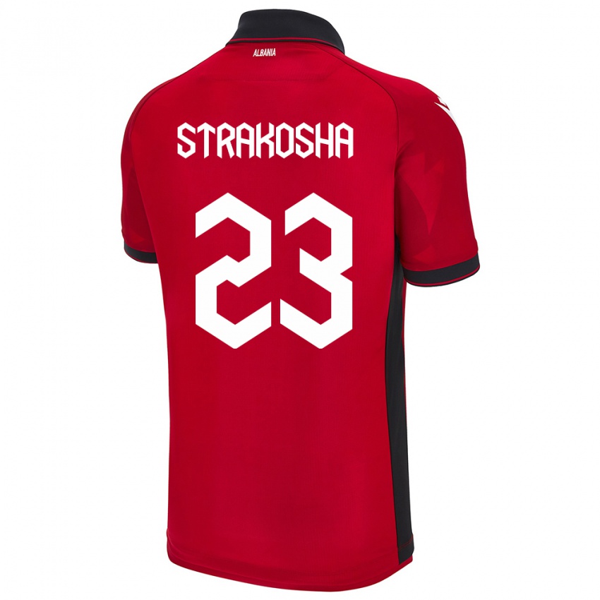 Gyermek Albania Thomas Strakosha #23 Piros Hazai Jersey 24-26 Mez Póló Ing