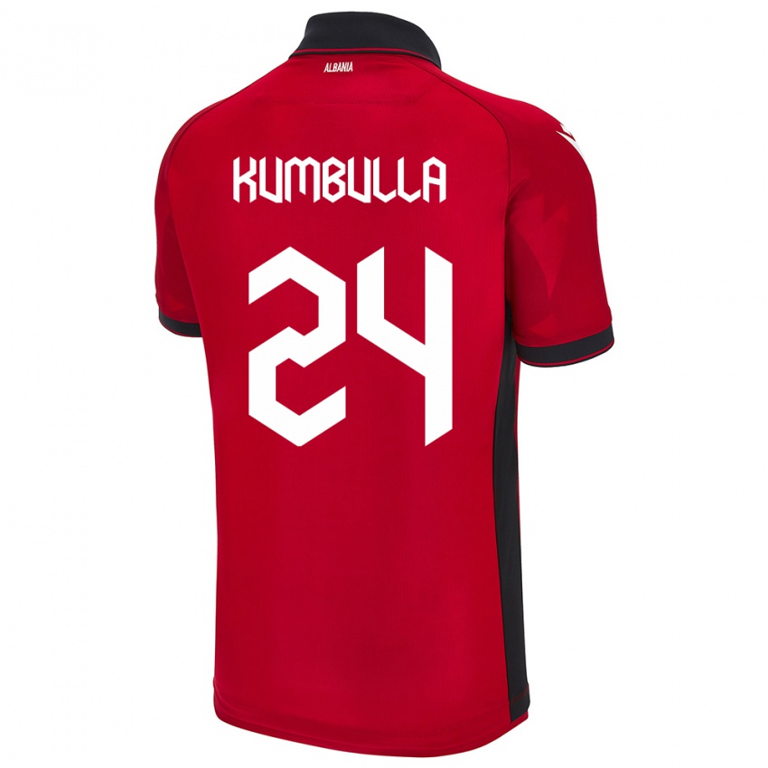 Gyermek Albania Marash Kumbulla #24 Piros Hazai Jersey 24-26 Mez Póló Ing