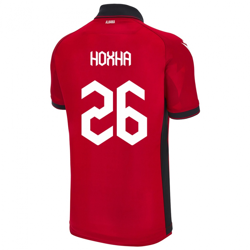 Gyermek Albania Arbër Hoxha #26 Piros Hazai Jersey 24-26 Mez Póló Ing