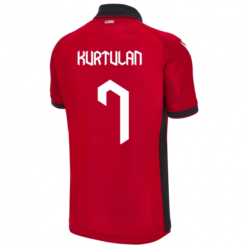 Gyermek Albania Arda Kurtulan #7 Piros Hazai Jersey 24-26 Mez Póló Ing