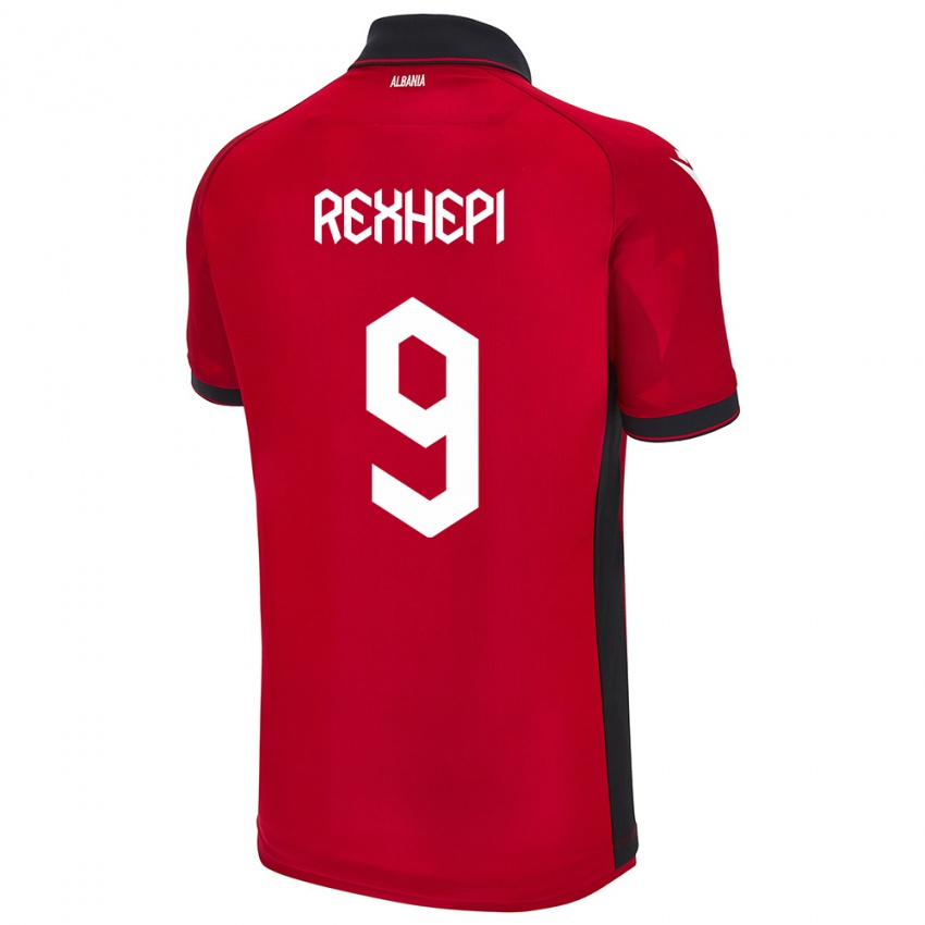 Gyermek Albania Arlind Rexhepi #9 Piros Hazai Jersey 24-26 Mez Póló Ing