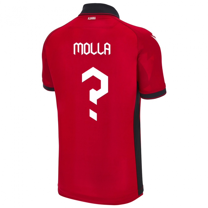 Gyermek Albania Marco Molla #0 Piros Hazai Jersey 24-26 Mez Póló Ing