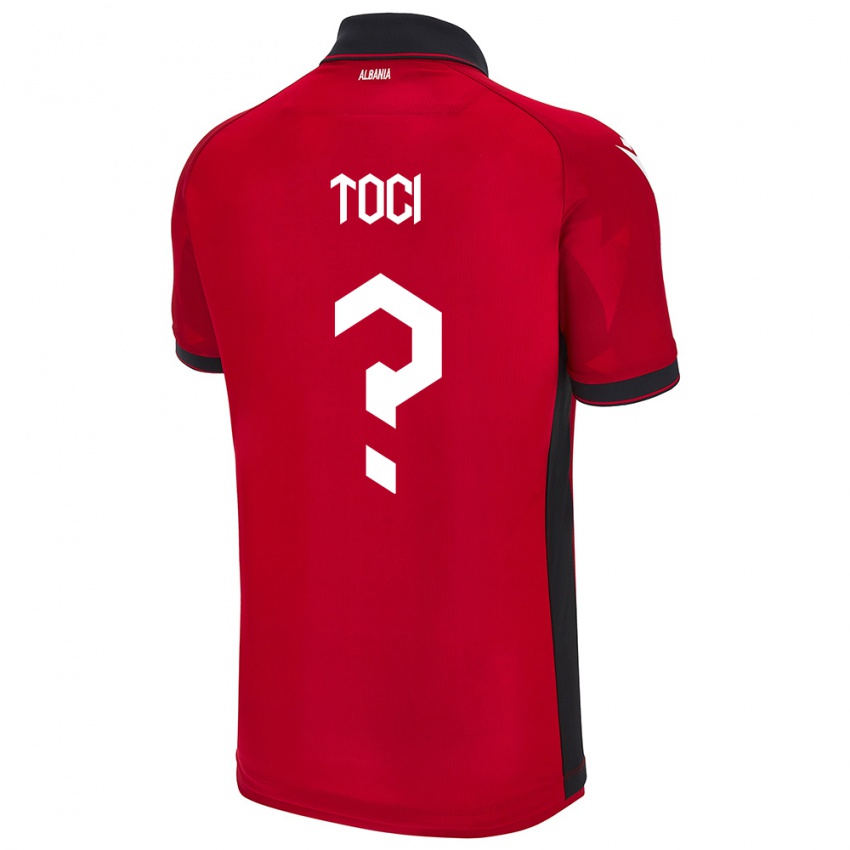 Gyermek Albania Eljon Toci #0 Piros Hazai Jersey 24-26 Mez Póló Ing