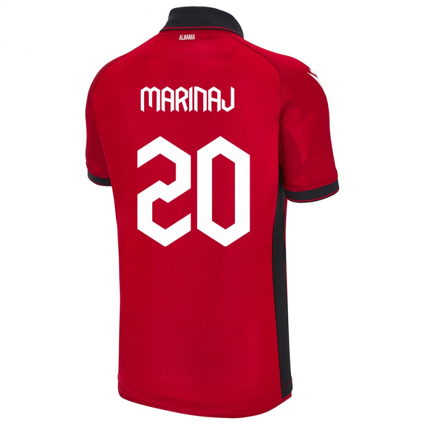 Gyermek Albania Kledi Marinaj #20 Piros Hazai Jersey 24-26 Mez Póló Ing