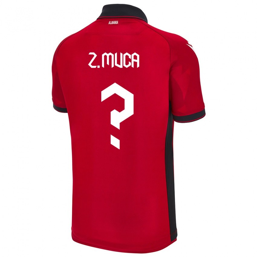 Gyermek Albania Zylyf Muça #0 Piros Hazai Jersey 24-26 Mez Póló Ing