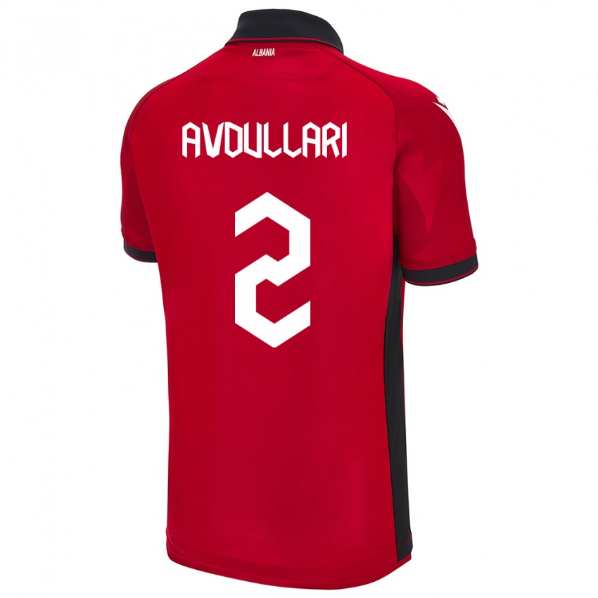 Gyermek Albania Davide Avdullari #2 Piros Hazai Jersey 24-26 Mez Póló Ing