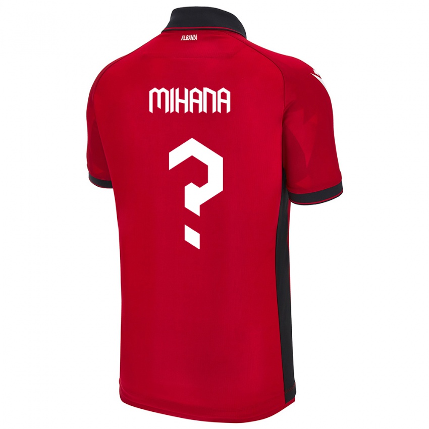 Gyermek Albania Emiljano Mihana #0 Piros Hazai Jersey 24-26 Mez Póló Ing