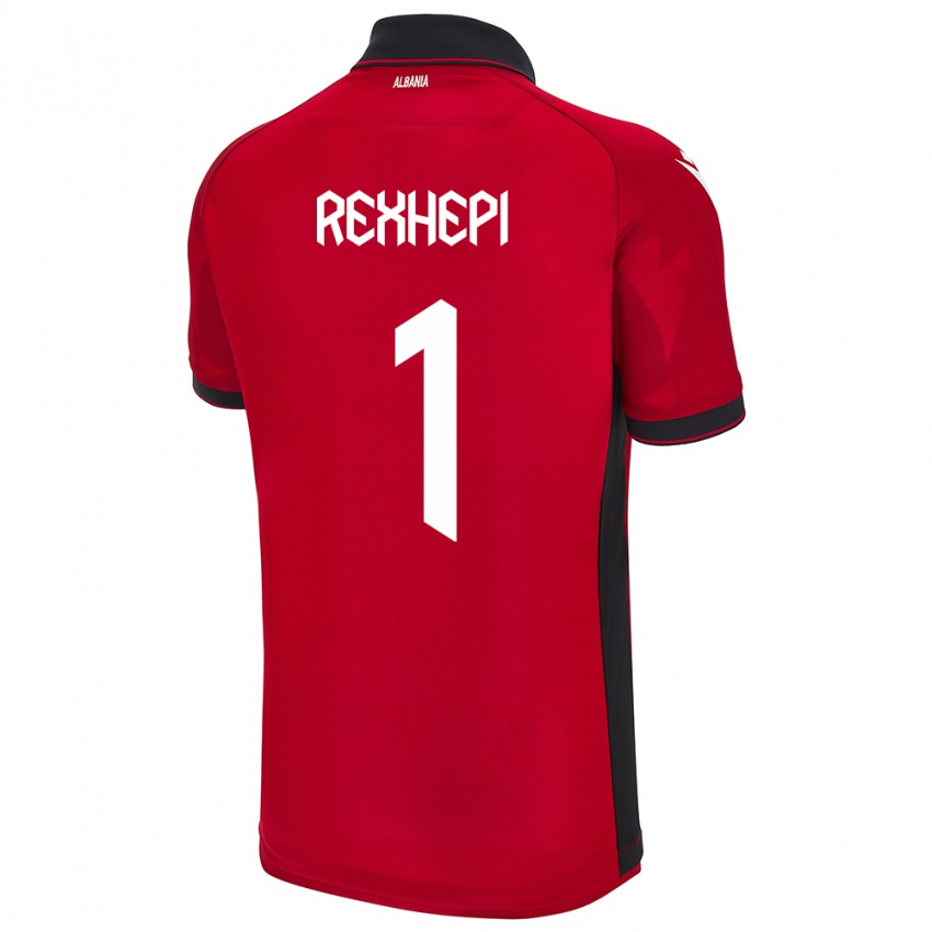 Gyermek Albania Viona Rexhepi #1 Piros Hazai Jersey 24-26 Mez Póló Ing