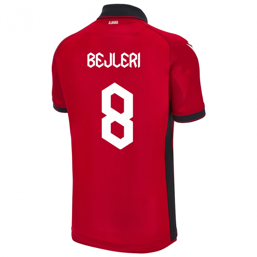 Gyermek Albania Markela Bejleri #8 Piros Hazai Jersey 24-26 Mez Póló Ing