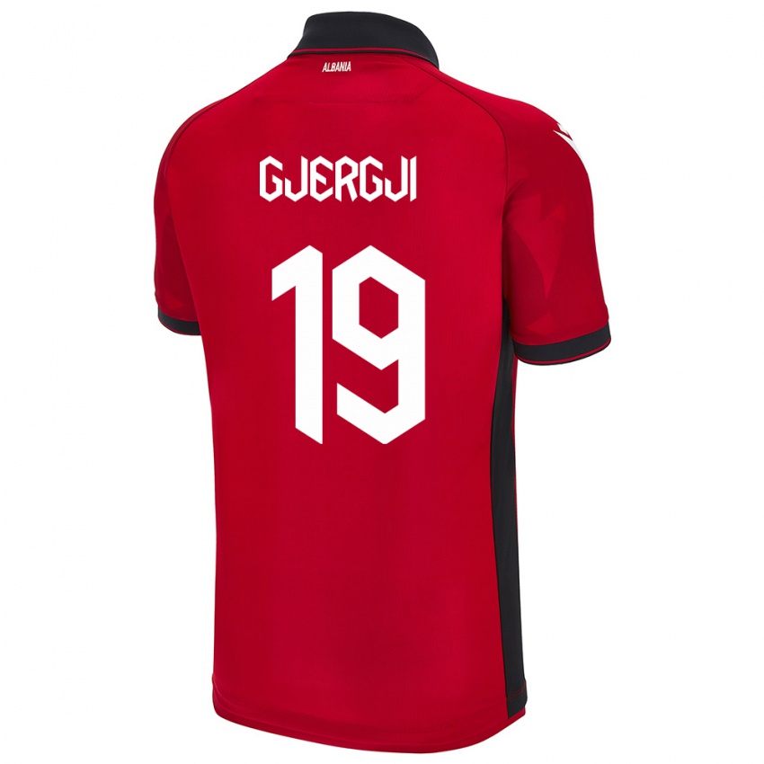 Gyermek Albania Matilda Gjergji #19 Piros Hazai Jersey 24-26 Mez Póló Ing