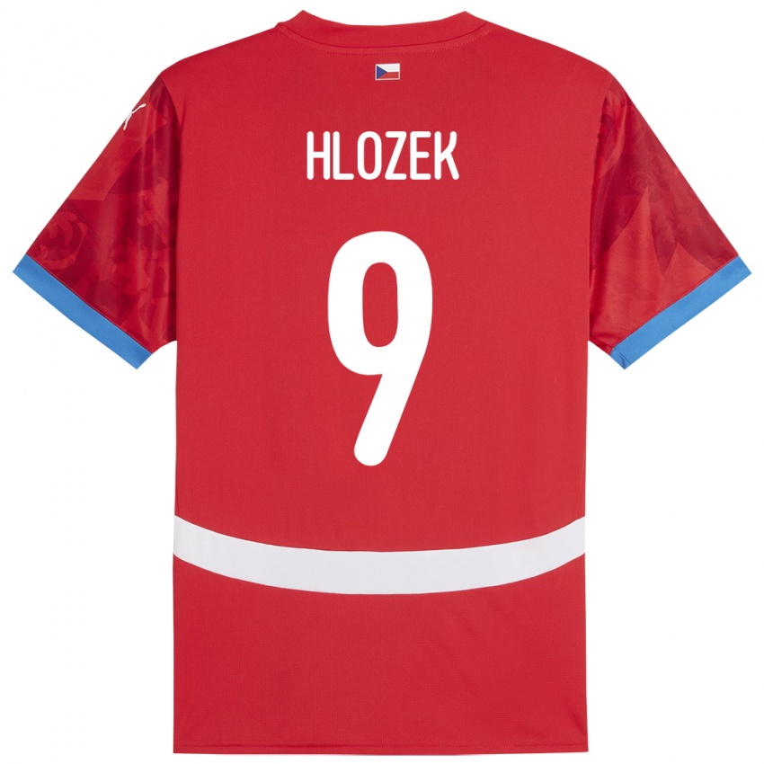 Gyermek Csehország Adam Hlozek #9 Piros Hazai Jersey 24-26 Mez Póló Ing