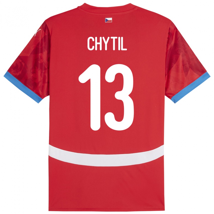 Gyermek Csehország Mojmir Chytil #13 Piros Hazai Jersey 24-26 Mez Póló Ing