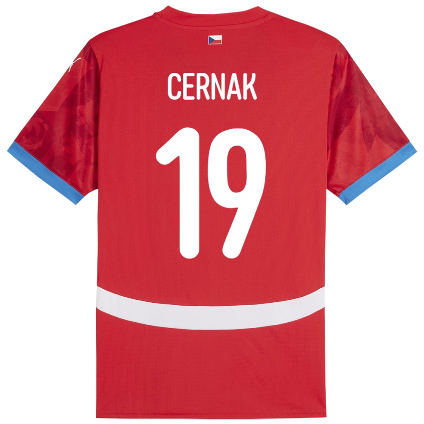 Gyermek Csehország Michal Cernak #19 Piros Hazai Jersey 24-26 Mez Póló Ing