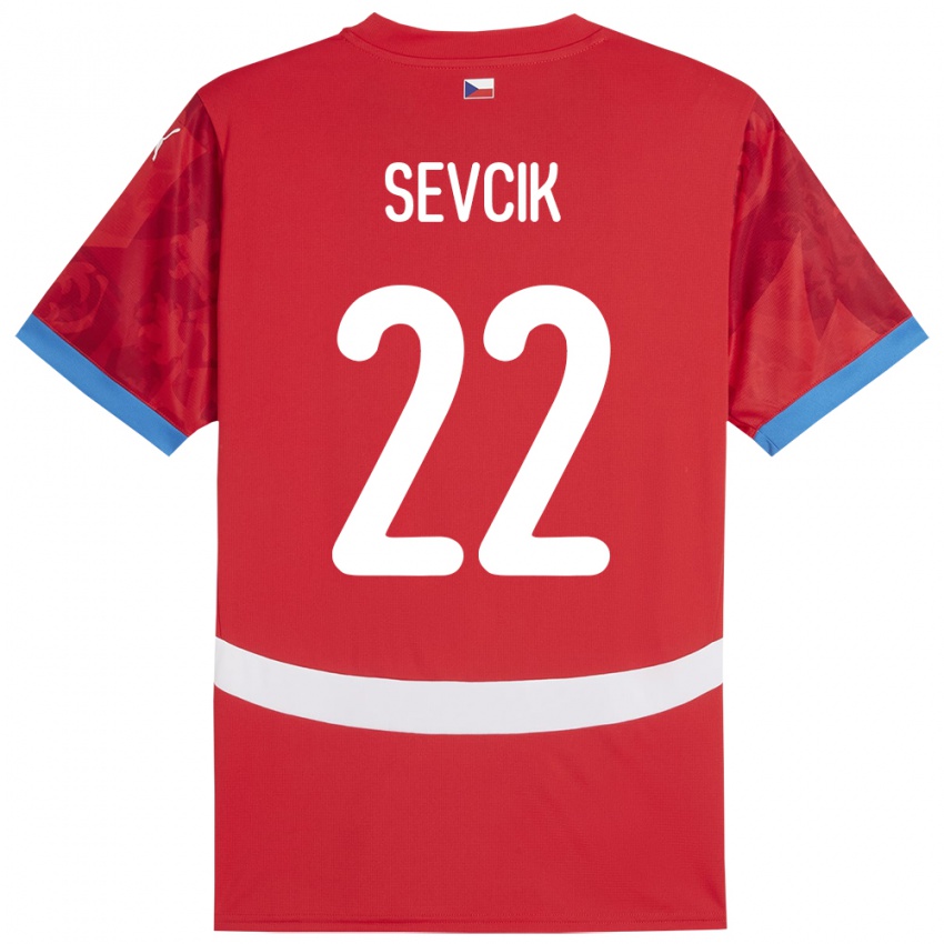 Gyermek Csehország Michal Sevcik #22 Piros Hazai Jersey 24-26 Mez Póló Ing