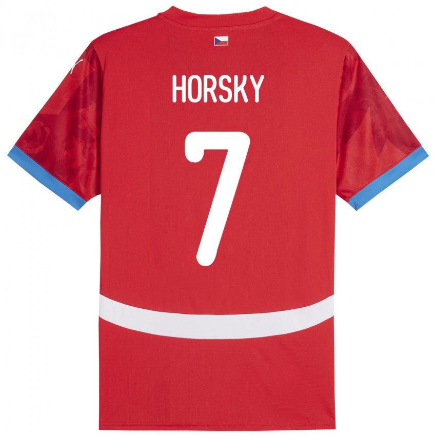 Gyermek Csehország Filip Horsky #7 Piros Hazai Jersey 24-26 Mez Póló Ing