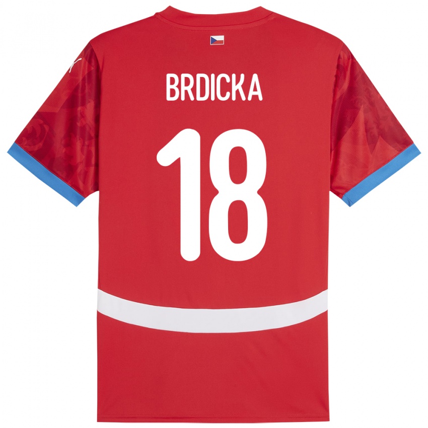 Gyermek Csehország Filip Brdicka #18 Piros Hazai Jersey 24-26 Mez Póló Ing