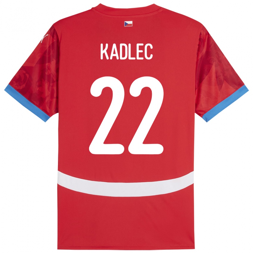 Gyermek Csehország Adam Kadlec #22 Piros Hazai Jersey 24-26 Mez Póló Ing