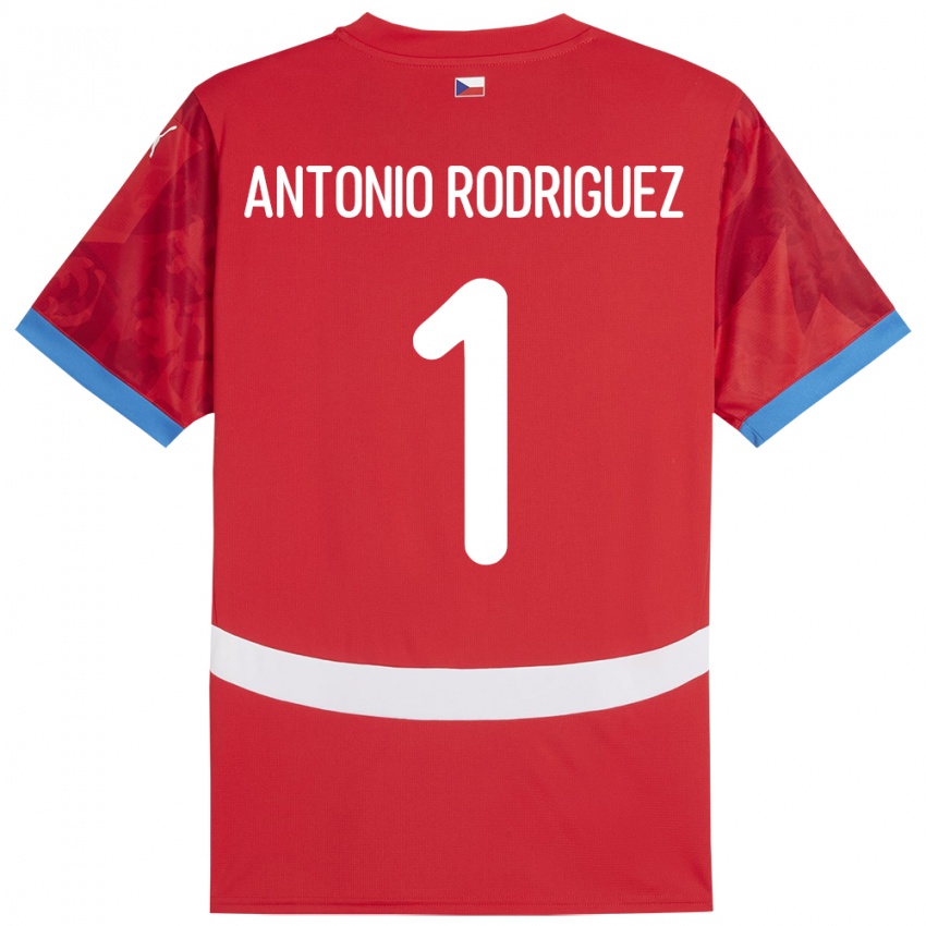 Gyermek Csehország Pedro Antonio Rodriguez #1 Piros Hazai Jersey 24-26 Mez Póló Ing