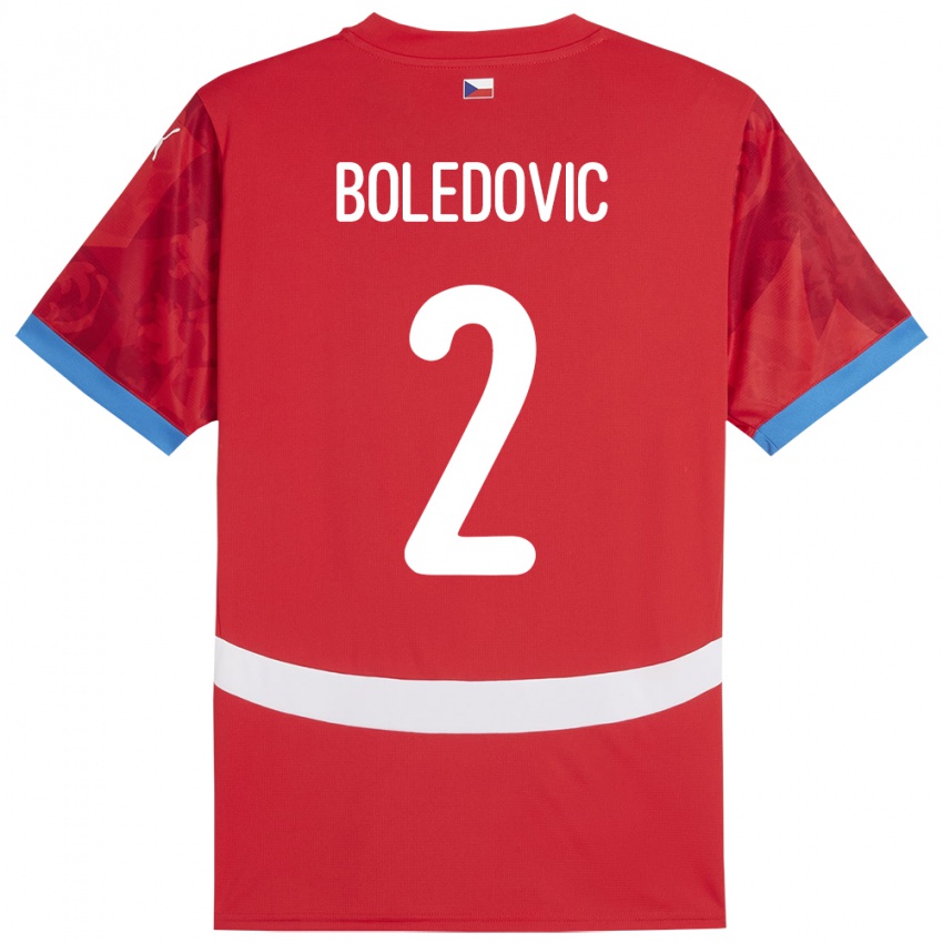 Gyermek Csehország Tobias Boledovic #2 Piros Hazai Jersey 24-26 Mez Póló Ing