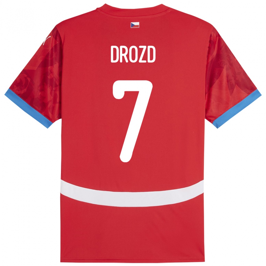 Gyermek Csehország Simon Drozd #7 Piros Hazai Jersey 24-26 Mez Póló Ing