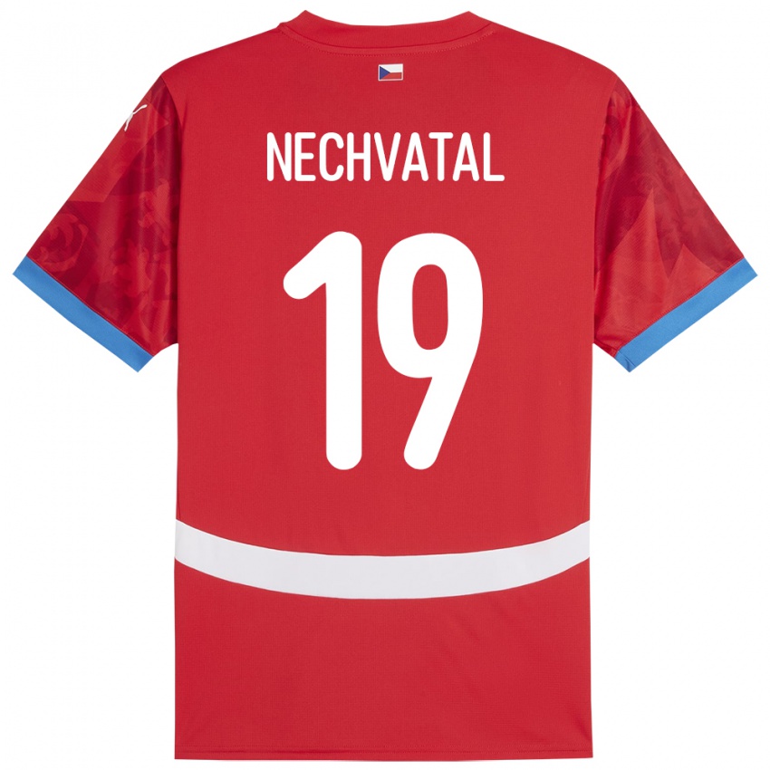 Gyermek Csehország Matyas Nechvatal #19 Piros Hazai Jersey 24-26 Mez Póló Ing