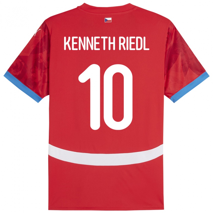 Gyermek Csehország Victor Kenneth Riedl #10 Piros Hazai Jersey 24-26 Mez Póló Ing