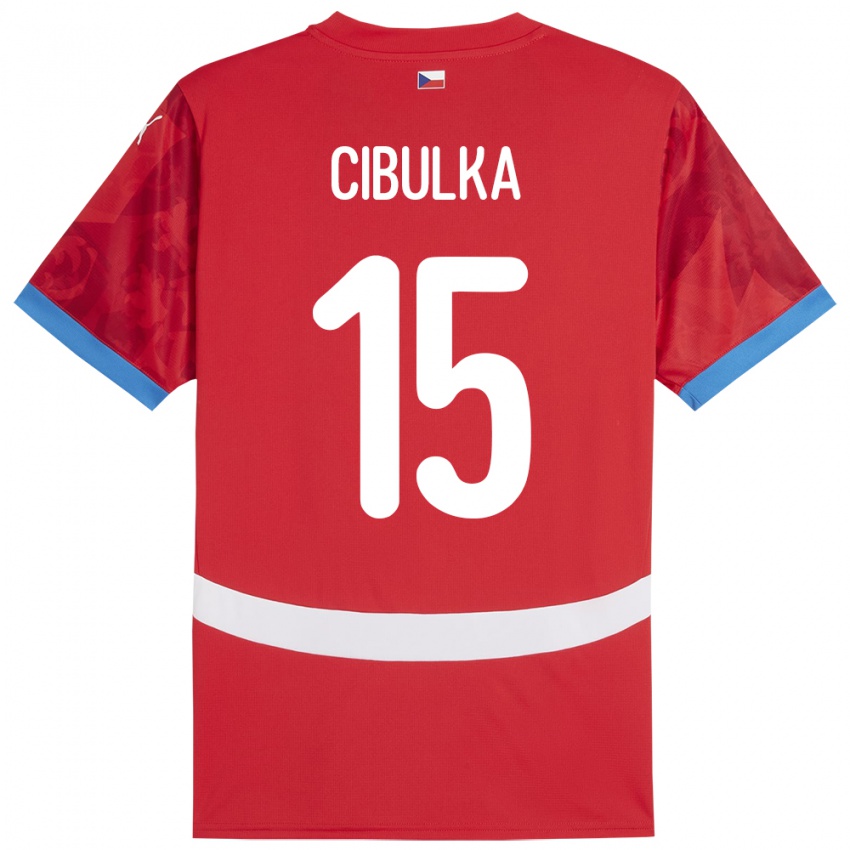 Gyermek Csehország Oskar Cibulka #15 Piros Hazai Jersey 24-26 Mez Póló Ing