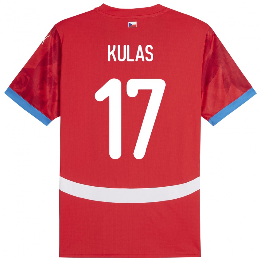 Gyermek Csehország Martin Kulas #17 Piros Hazai Jersey 24-26 Mez Póló Ing