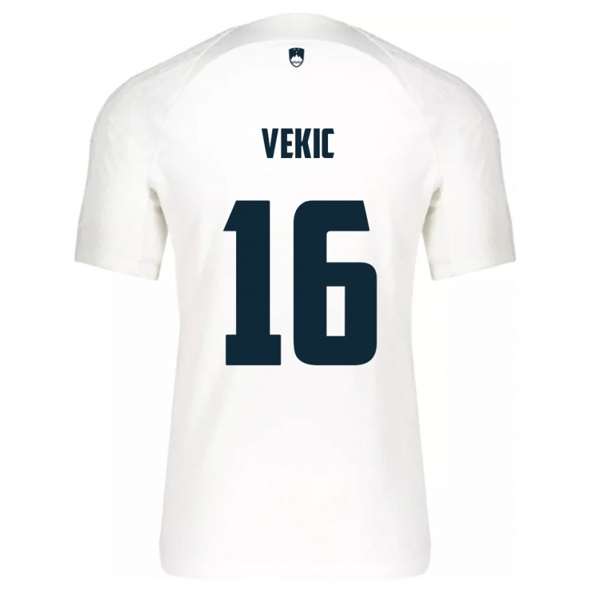 Gyermek Szlovénia Igor Vekic #16 Fehér Hazai Jersey 24-26 Mez Póló Ing