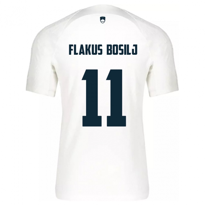 Gyermek Szlovénia David Flakus Bosilj #11 Fehér Hazai Jersey 24-26 Mez Póló Ing