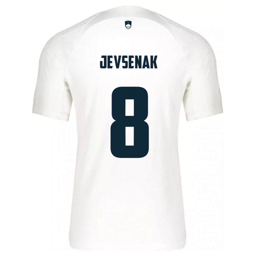 Gyermek Szlovénia Florjan Jevsenak #8 Fehér Hazai Jersey 24-26 Mez Póló Ing