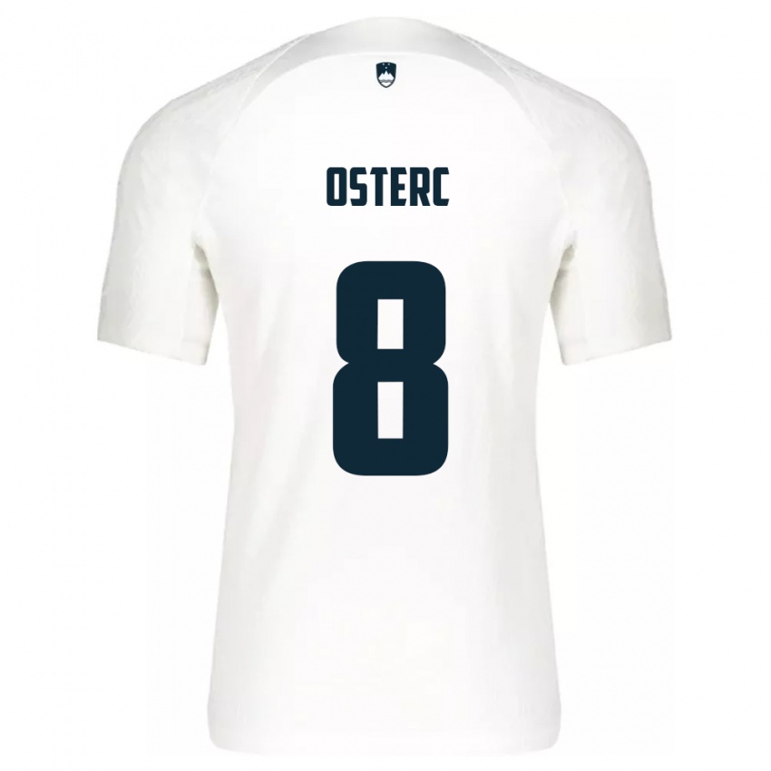 Gyermek Szlovénia Niko Osterc #8 Fehér Hazai Jersey 24-26 Mez Póló Ing