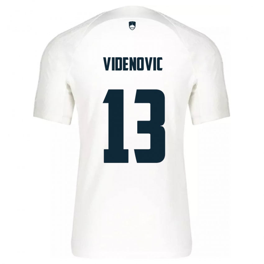 Gyermek Szlovénia Denis Videnovic #13 Fehér Hazai Jersey 24-26 Mez Póló Ing