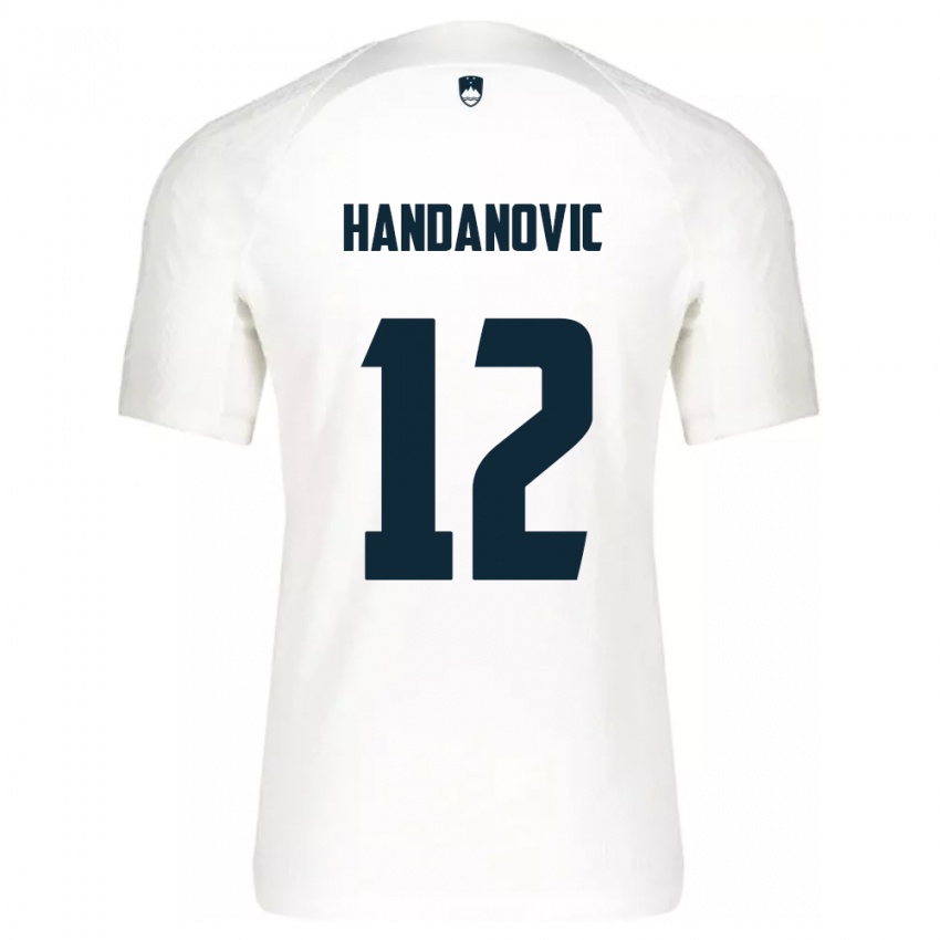 Gyermek Szlovénia Tanej Handanovic #12 Fehér Hazai Jersey 24-26 Mez Póló Ing