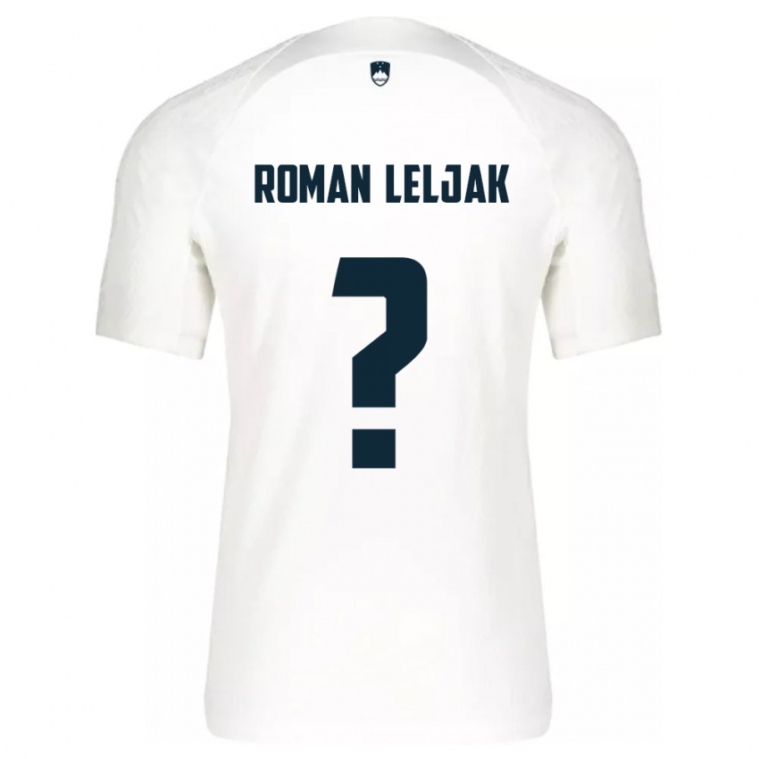 Gyermek Szlovénia Nejc Roman Leljak #0 Fehér Hazai Jersey 24-26 Mez Póló Ing