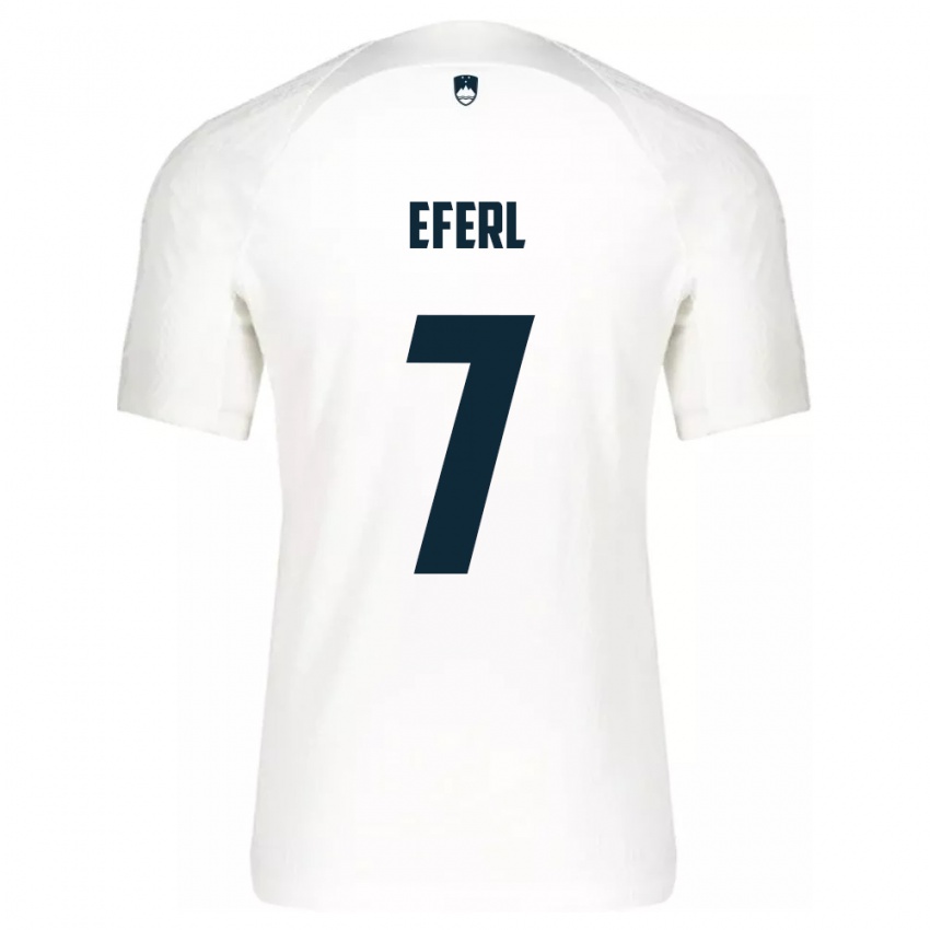 Gyermek Szlovénia Anja Eferl #7 Fehér Hazai Jersey 24-26 Mez Póló Ing