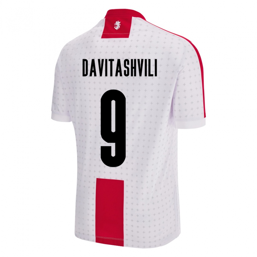 Gyermek Grúzia Zuriko Davitashvili #9 Fehér Hazai Jersey 24-26 Mez Póló Ing