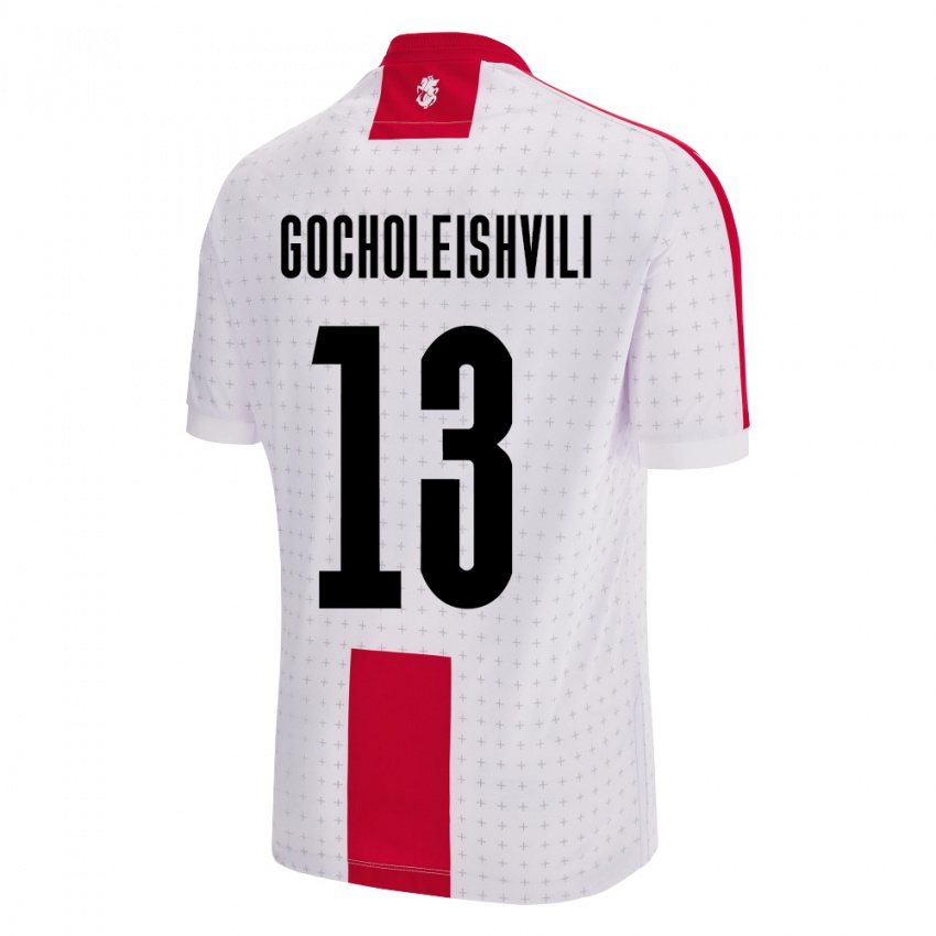 Gyermek Grúzia Giorgi Gocholeishvili #13 Fehér Hazai Jersey 24-26 Mez Póló Ing