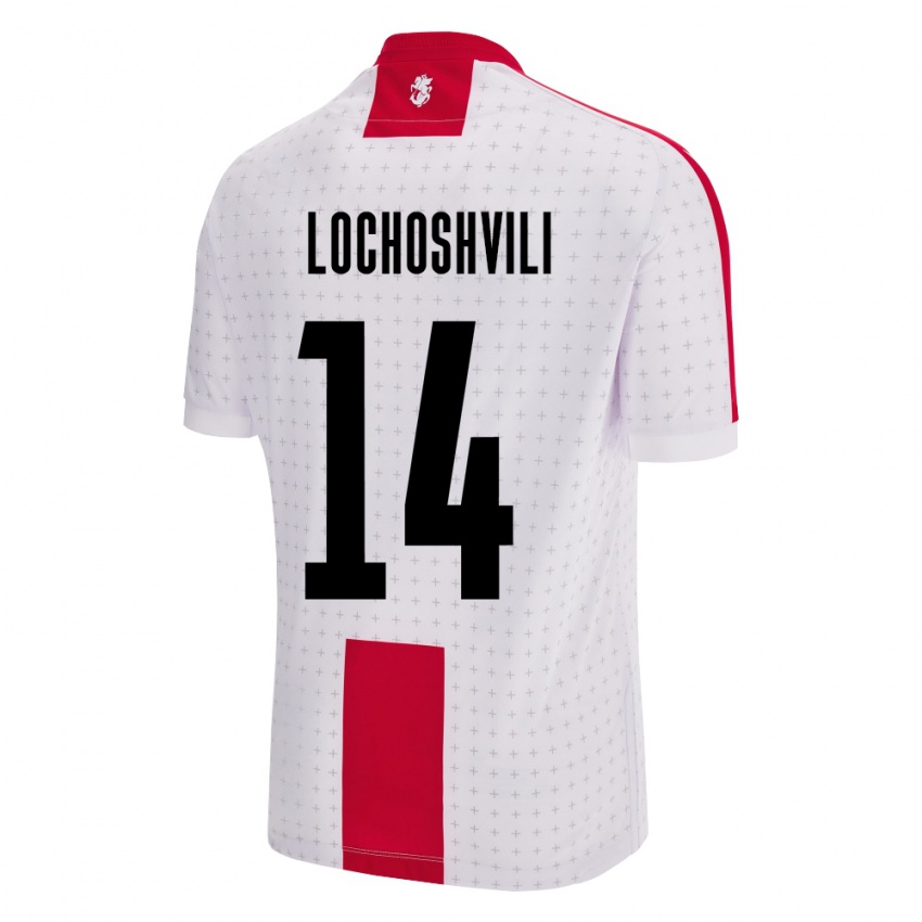 Gyermek Grúzia Luka Lochoshvili #14 Fehér Hazai Jersey 24-26 Mez Póló Ing