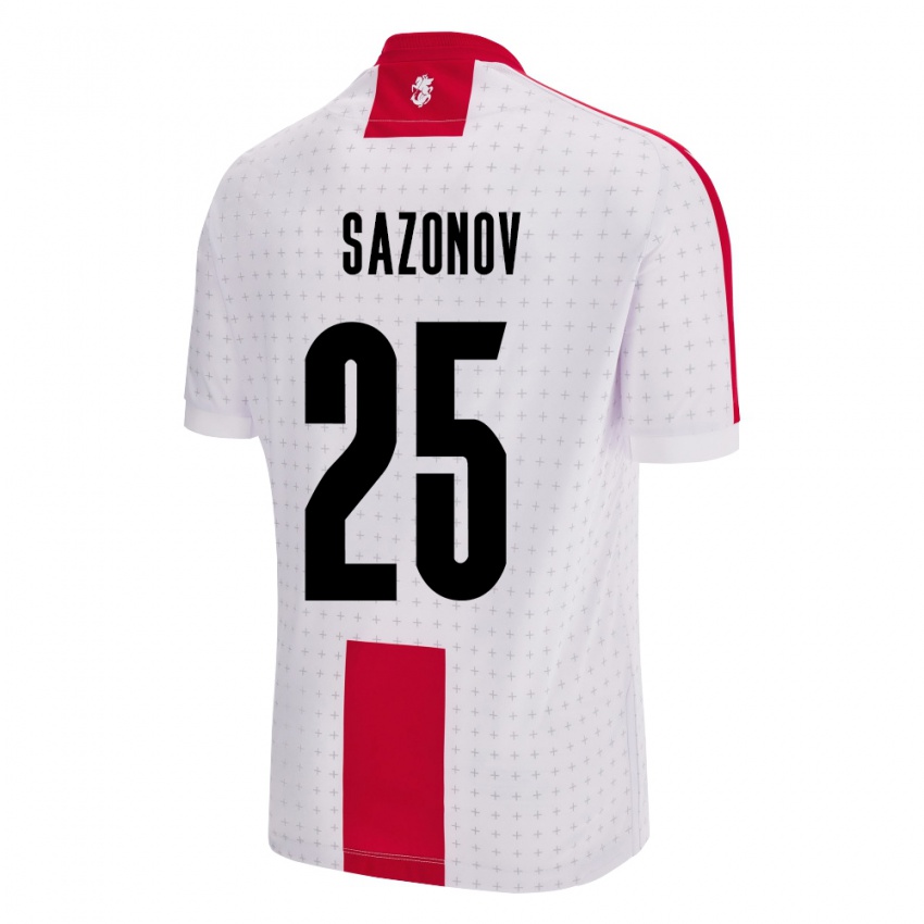 Gyermek Grúzia Saba Sazonov #25 Fehér Hazai Jersey 24-26 Mez Póló Ing