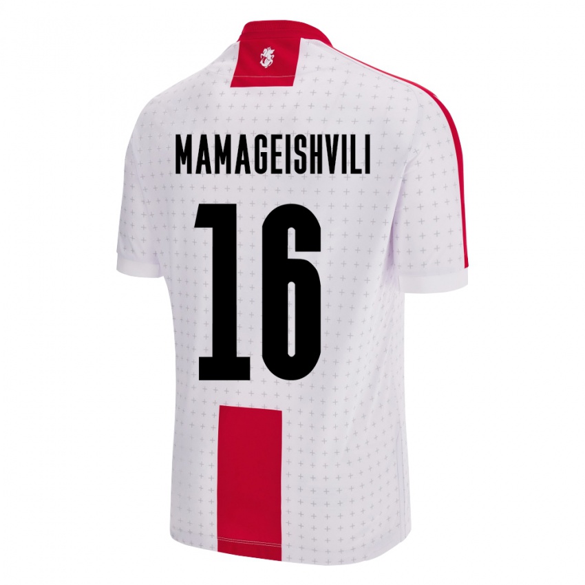 Gyermek Grúzia Gizo Mamageishvili #16 Fehér Hazai Jersey 24-26 Mez Póló Ing