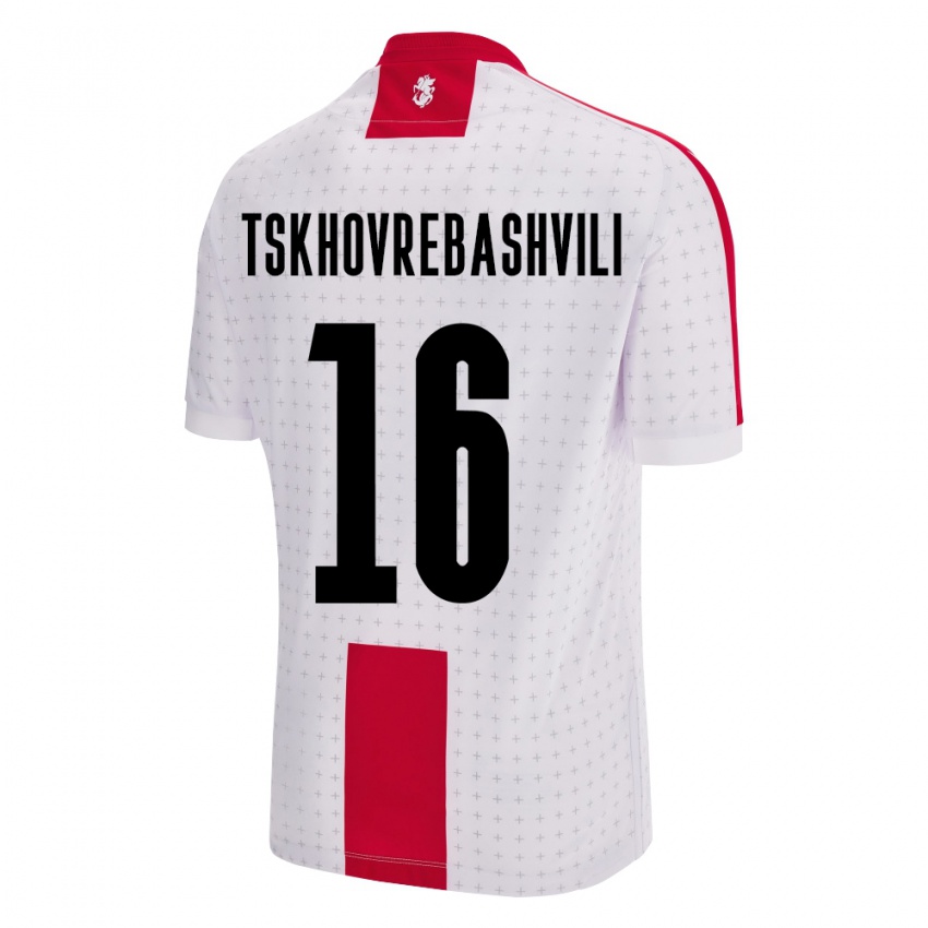 Gyermek Grúzia Nikoloz Tskhovrebashvili #16 Fehér Hazai Jersey 24-26 Mez Póló Ing