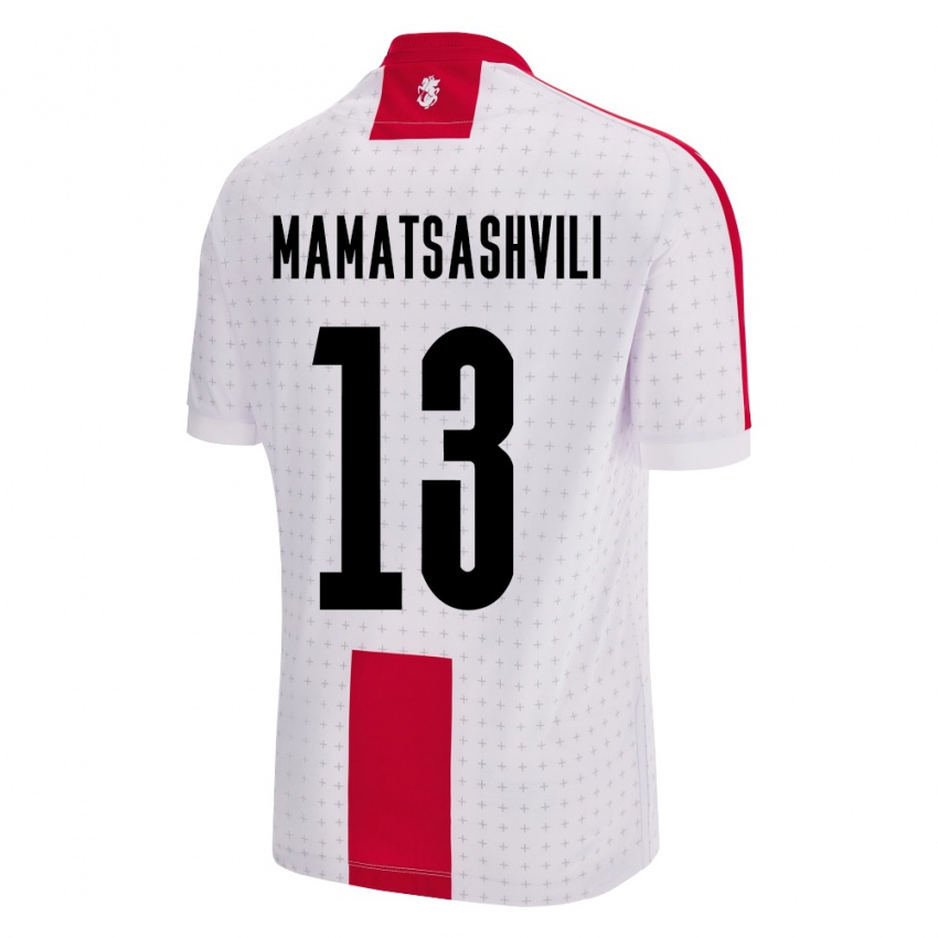 Gyermek Grúzia Saba Mamatsashvili #13 Fehér Hazai Jersey 24-26 Mez Póló Ing