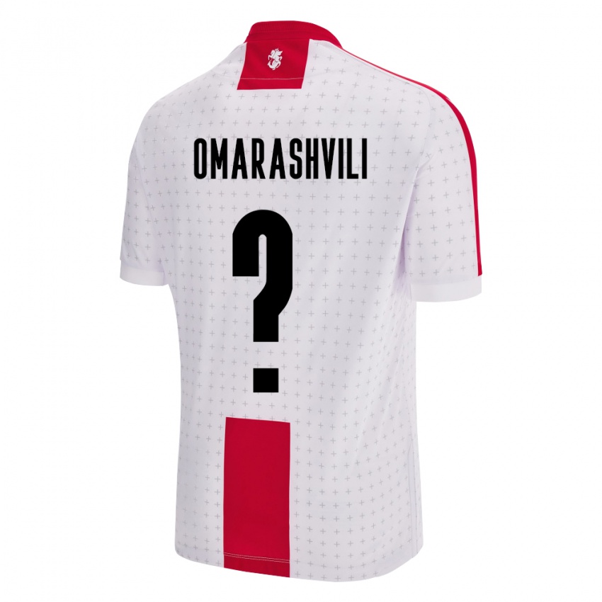 Gyermek Grúzia Giorgi Omarashvili #0 Fehér Hazai Jersey 24-26 Mez Póló Ing