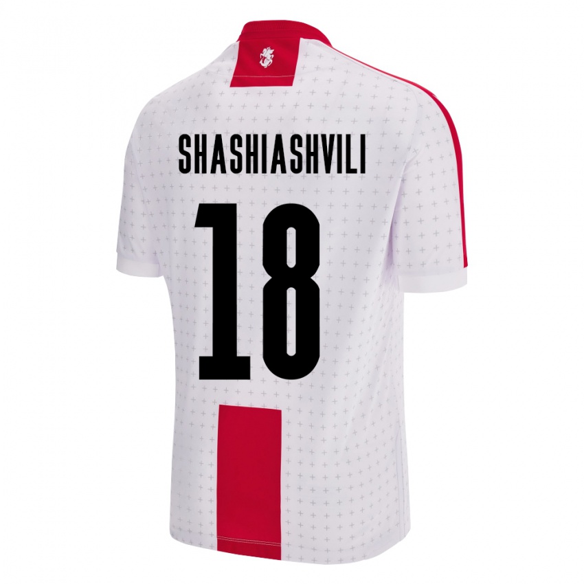 Gyermek Grúzia Luka Shashiashvili #18 Fehér Hazai Jersey 24-26 Mez Póló Ing