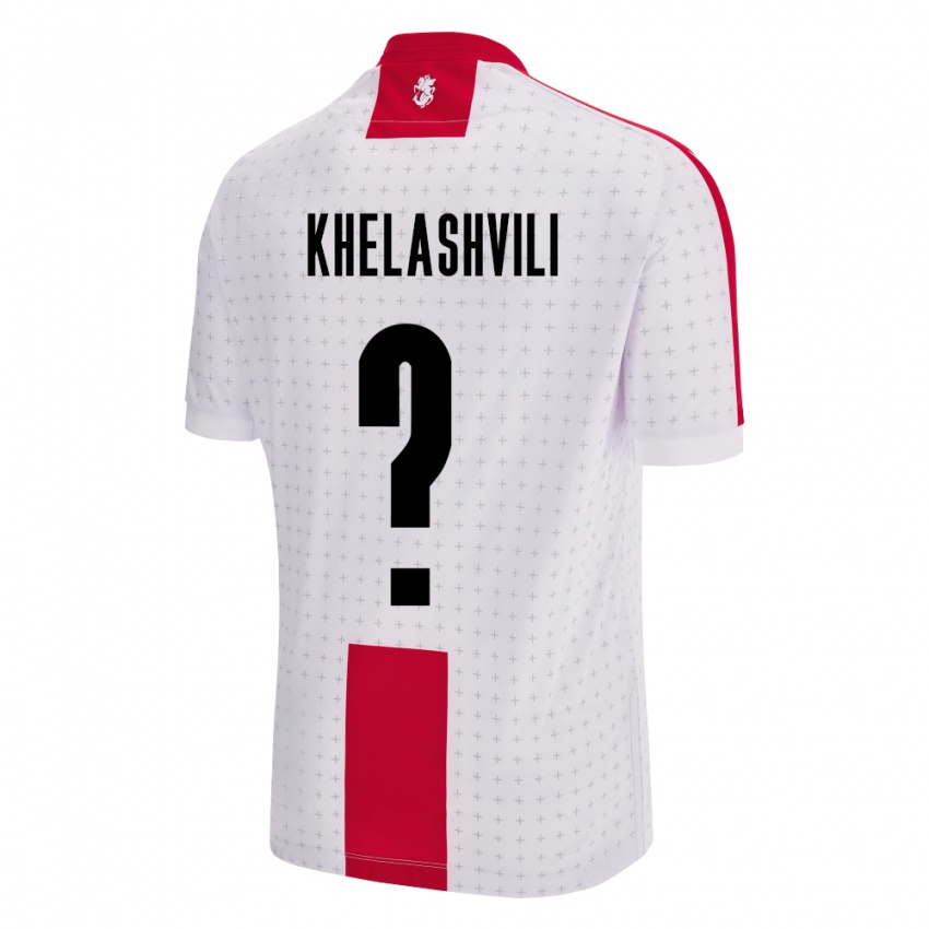 Gyermek Grúzia Luka Khelashvili #0 Fehér Hazai Jersey 24-26 Mez Póló Ing