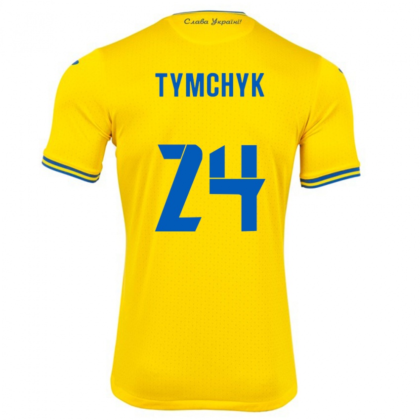 Gyermek Ukrajna Oleksandr Tymchyk #24 Sárga Hazai Jersey 24-26 Mez Póló Ing