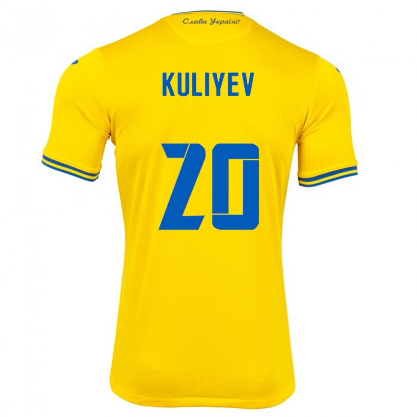 Gyermek Ukrajna Eldar Kuliyev #20 Sárga Hazai Jersey 24-26 Mez Póló Ing